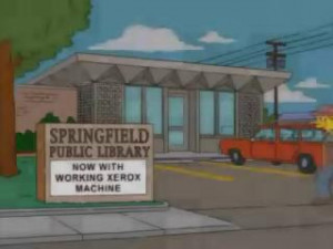 Identified by Carl: The Simpsons. Springfield Public Library.