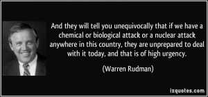 And they will tell you unequivocally that if we have a chemical or ...