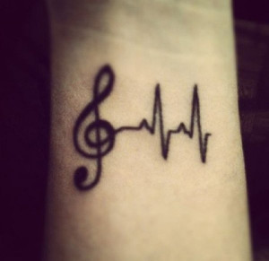 Small music notes tattoo