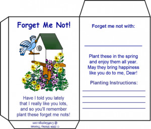 Forget Me Not Seed Packet - Garden or Valentine Craft Project