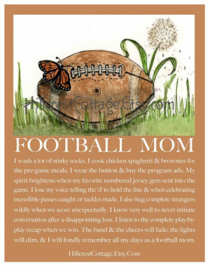Football Mom Quotes Football mom poster celebrates