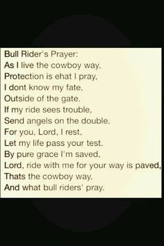 Bull riders prayer More