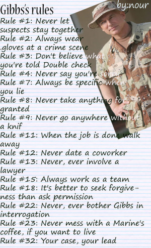 NCIS gibbs rules