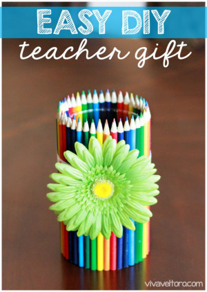 Teacher Gift DIY pencil vase @ruthvDecor Crafts, Crafts Ideas, Pencil ...