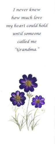 Quote for grandma - on a pressed flower bookmark. Cosmos flowers. More