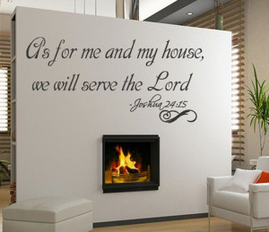 ... Me and My House Joshua 24:15 Spanish Bible Wall Quote Decal wall art