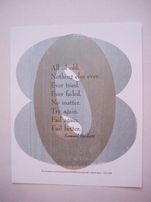 Fail Better Samuel Beckett Quote 3 Color Broadside by wnybac, $20.00