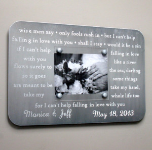 Metal Wedding Song Frame - Engraved Custom First Dance Picture Frame ...