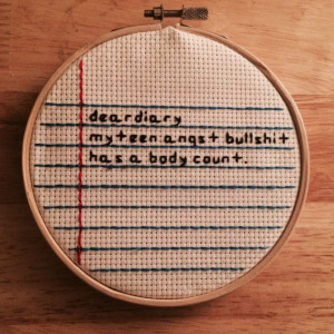 ... Cross Stitch, Embroidery Hoop, Heather Teen, Teen Angst, Angst Quotes