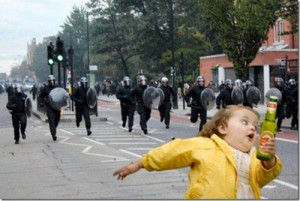 baby rioter funny humour jokes little britain mr bean News police riot