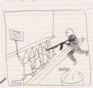 Typical image from anti-white libtard Kurt Cobain's Journals .