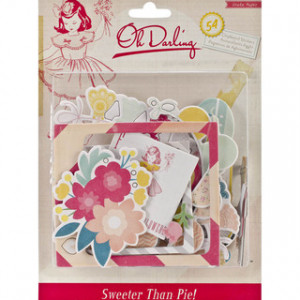 Oh Darling Adhesive Chipboard Die-Cuts 54/Pkg-Accents & Phrases