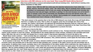 South Africa's ANC rule can only survive economically two more years ...