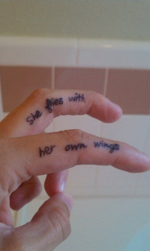 she flies with her own wings