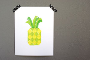 Oleander and Palm: Geometric Pineapple Print