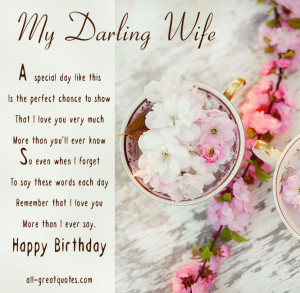 Happy Birthday Wife Cards – My Darling Wife