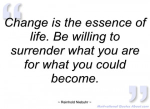 change is the essence of life reinhold niebuhr