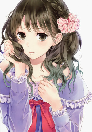Anime Girl with Curly Brown Hair