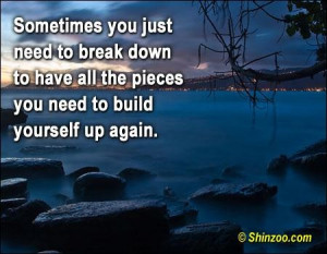Sometimes you just need to break down break up quote