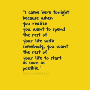 When Harry Met Sally” (1989) “ I came here tonight because when ...