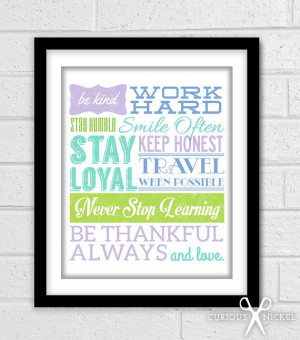 Inspirational Quote, Words to Live by - Bright Color Typography Art ...