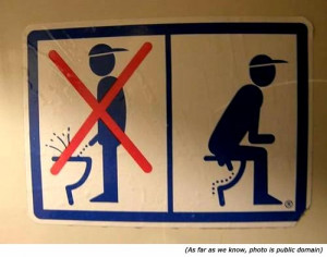 Another example of silly signs: Man standing up, big no no - man ...