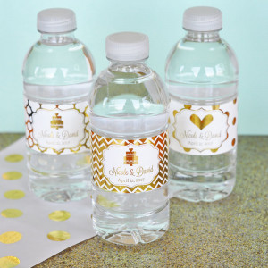Personalized Metallic Foil Water Bottle Labels - Wedding ( Item ...