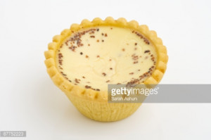 Custard tart with nutmeg Stock Photo