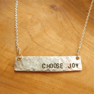 Choose Joy, Joseph Campbell Quote Necklace by Becoming Jewelry