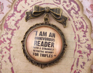 ... Holmes Quote Cameo Brooch Book Lover Literary Jewelry Quote Jewellery