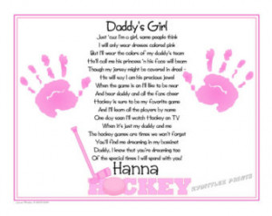 DIY DIGITAL Daddy's Girl© Hock ey Sports Poem 8x10 Print Baby ...