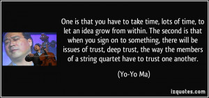 you have to take time, lots of time, to let an idea grow from within ...