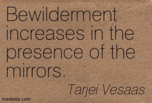 Bewilderment Increases In The Presence Of The Mirrors.
