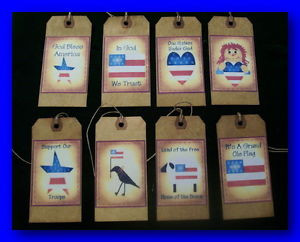 ... about PRIMITIVE HANG TAGS WITH AMERICANA SAYINGS FOR THE 4TH OF JULY