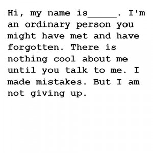 quotes about giving up. But I am not giving up.