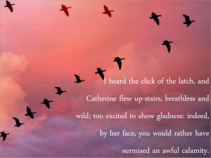 heard the click of the latch, and Catherine flew up-stairs ...