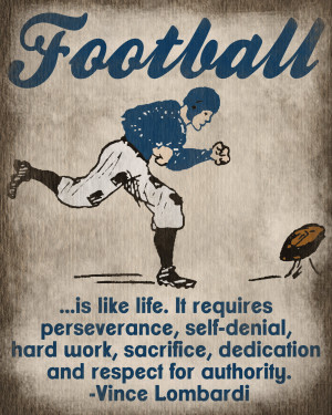 Football Dedication Quotes Vintage football art print