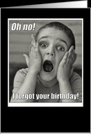 Funny Belated Birthday Card