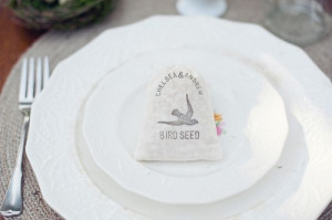 bird seed wedding favors at place settings // photo by AthenaPelton ...