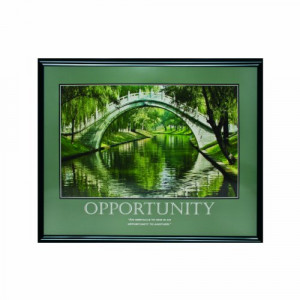 ... Framed Motivational Print, Opportunity, 30 x 24 Inches, Black Frame