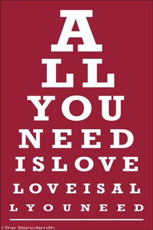 1675 - EYE CHART - Love is all you need