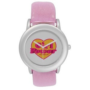 Girl Power Heart Shaped Typographic Design Quote Wrist Watches