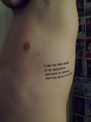 starving hysterical naked Contrariwise: Literary Tattoos