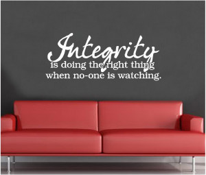 ... Wall Decal Art Saying Decor Quote Integrity is Doing the Right Thing