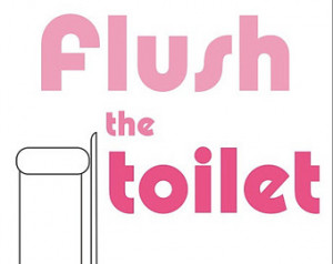 Girl Bathroom Flush The Toilet Print Pink Bathroom Print Kids Restroom ...