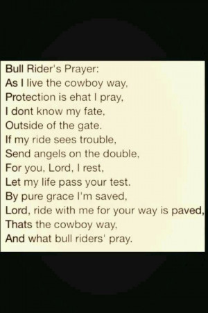 Bull Riding Prayers Bull riders prayer