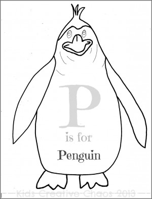 Preschool Penguin Coloring Page Letter P is for Penguin Kindergarten