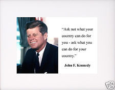 ... John F. Kennedy JFK Inauguration Speech Quote 8 x 10 Photo Picture bw1