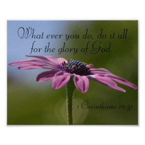 do it all for the glory of God bible verse poster