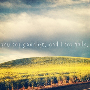 Goodbye, quotes, sayings, i say hello